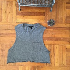 Simple Gray Crop Top